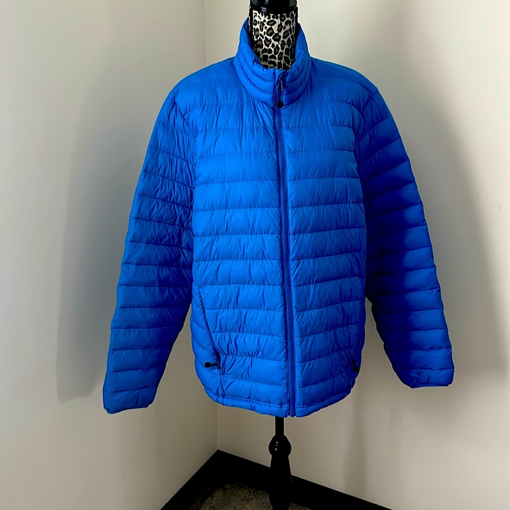 Bright blue puffer
